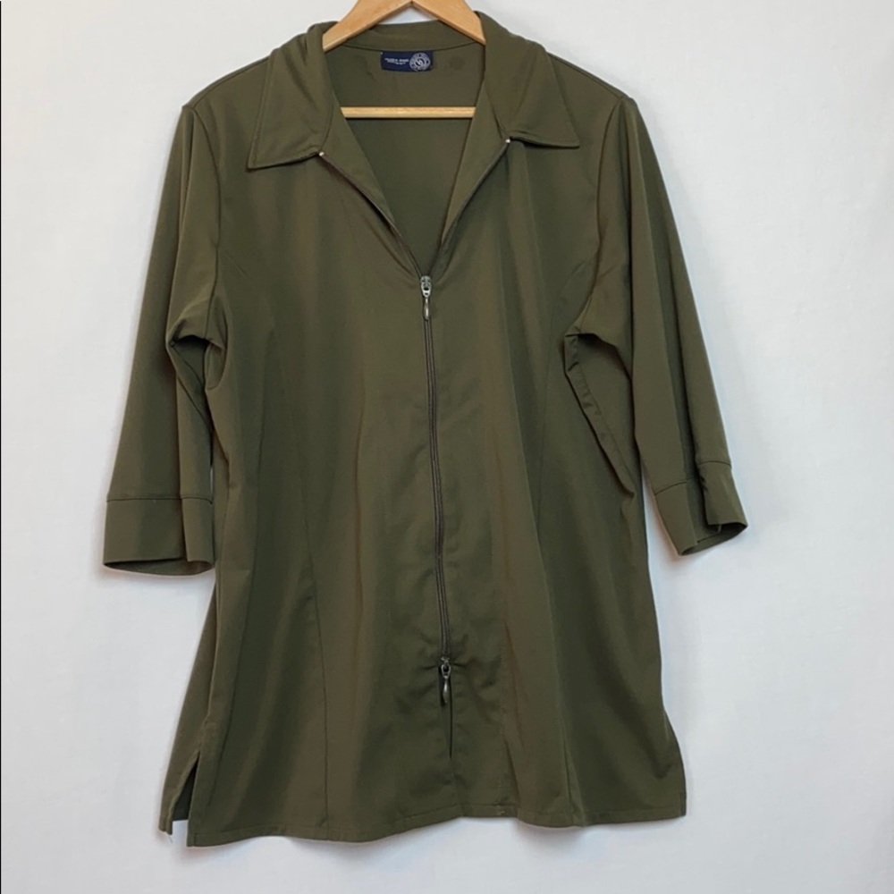 Venezia | Olive Green Zippered Jacket